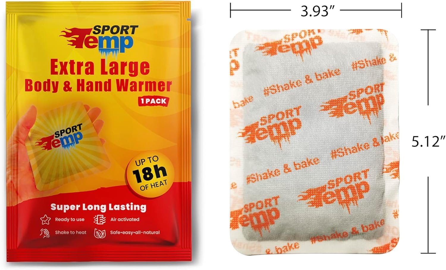 Large Hand & Body Warmers - Up to 18 Hours of Heat, Super Long Lasting - Easy, All Natural - Air Activated, for Body, Hands & Toes - Odorless Hot Hand Warmer - Sport Temp - Image 3