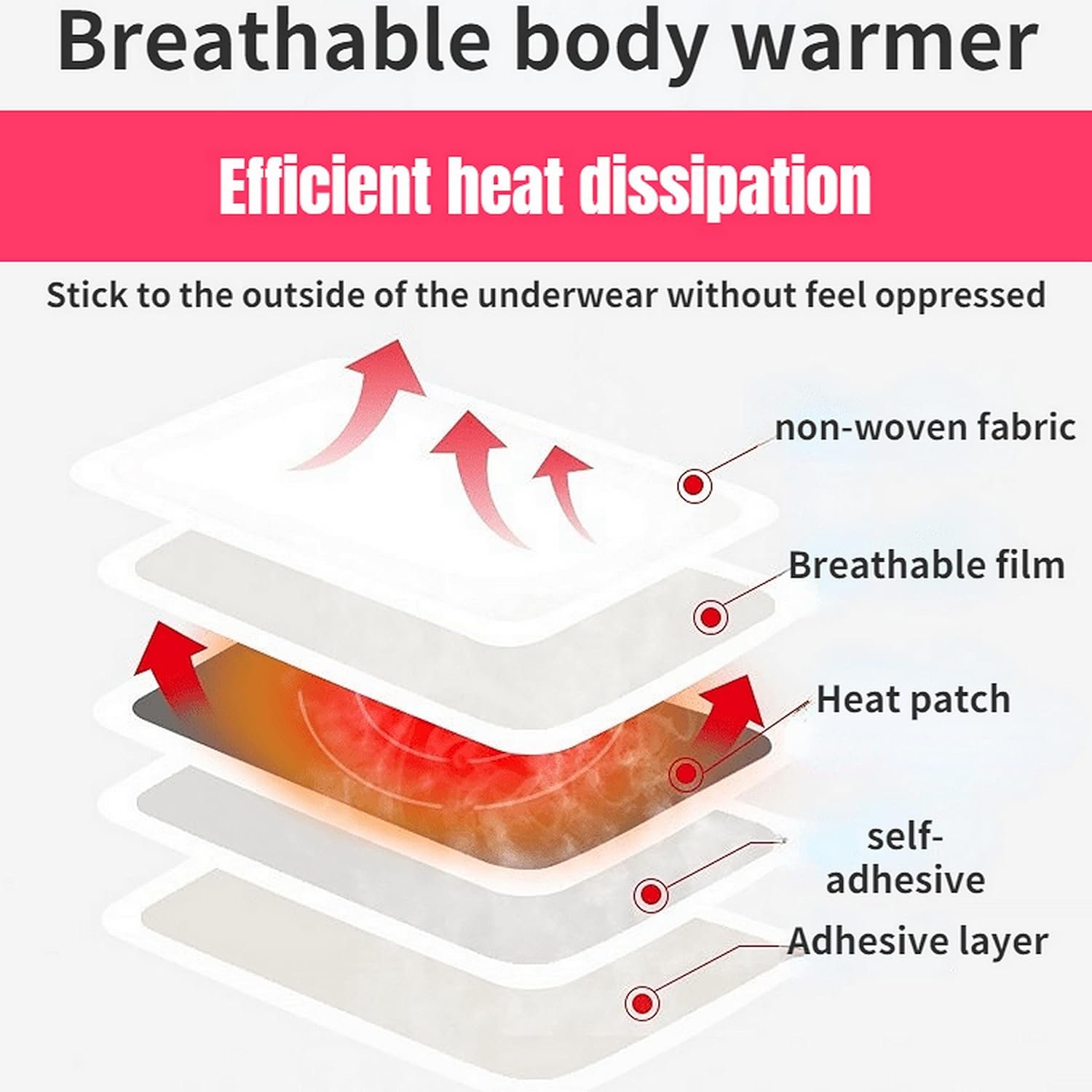 Body Warmers - 60 Packs Disposable Adhesive Heat Patches for Up to 12 Hours of Safe, Natural Heat, Ideal for Outdoor Activities Like Skiing, Hiking & More, Fastest Activation for On-The-Go Warmth. - Image 4