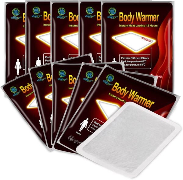 KONGDY 20 Pack Heat Patches Body Warmers, Disposable Heat Therapy Patches Instant Heating Pad,Hot Patches Body Warmer Lasting up to 12-18 Hours - Image 6