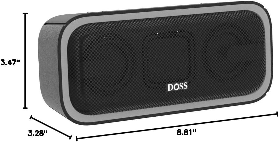 DOSS SoundBox Pro+ Bluetooth Speaker with 24W Stereo Sound, Extra Bass, IPX6 Waterproof, 15H Playtime, Wireless Stereo Pairing, Multi-Colors Light, Portable Speaker for Outdoor, Home, Party, Beach - Image 8