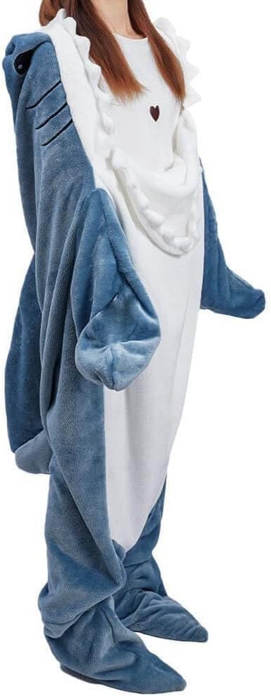Shark Blanket Hoodie Onesie Adult & Kid, Wearable Shark Blanket, Shark Sleeping Bag, Soft Cozy Shark Onesie Costume - Image 3