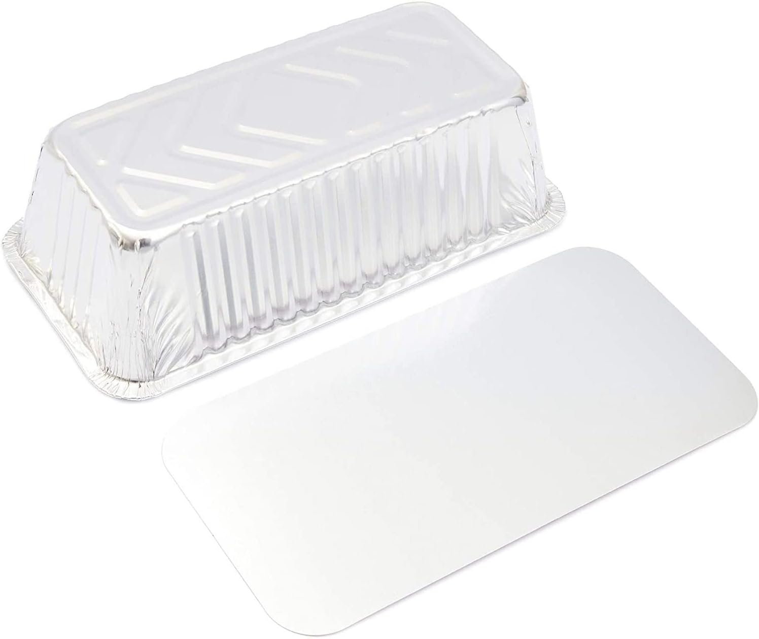 BLUE PANDA 50 Pack Christmas Aluminum Foil Loaf Pans with Holiday Paper Lids, 22 oz Baking Tins (8.5 x 2.5 x 4.5 In) - Image 4