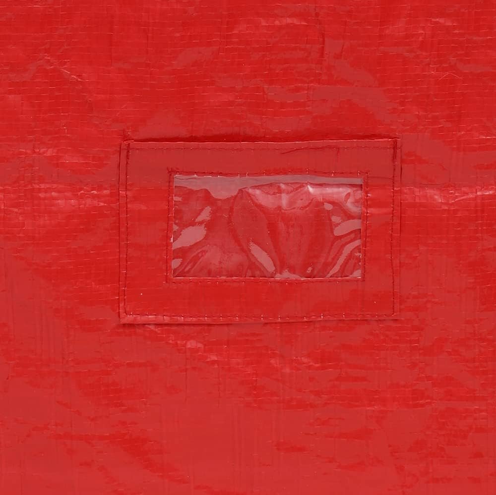 Safeguard Your Christmas Cheer with Our Red Rectangle Christmas Tree Bag by Home Basics | Reinforced Nylon Handles and Convenient Label Window - Image 4