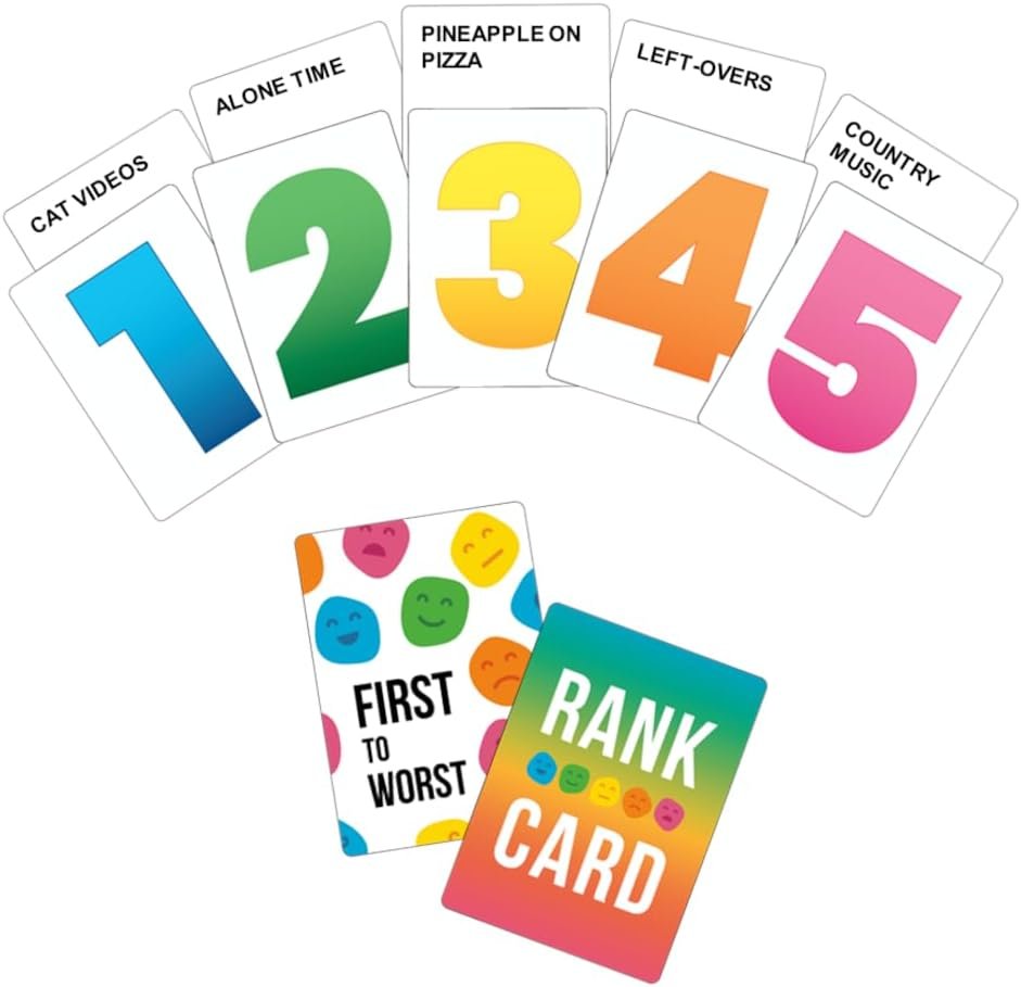 Party Game - How do You and Your Friends and Family Rank Things? - for Kids, Adults, Families, Fun Parties and Board Games Night with Your Group. The Card Game of Polarizing Priorities - Image 8
