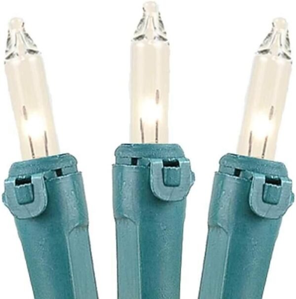 Novelty Lights 20 Light Clear Christmas Craft Mini Light Set, Green Wire, 8' Long - Image 4
