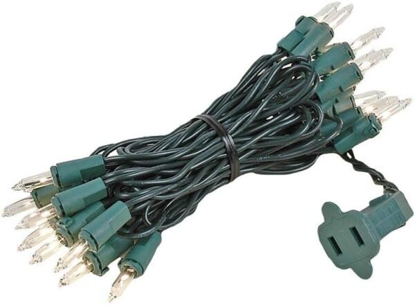 Novelty Lights 20 Light Clear Christmas Craft Mini Light Set, Green Wire, 8' Long - Image 2