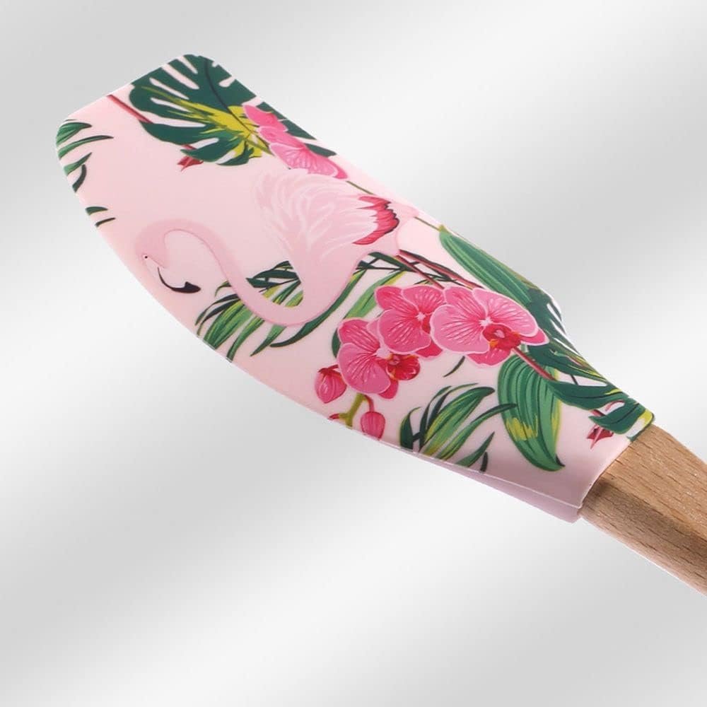 Christmas Silicone Spatula with Wooden Handle,Cream Butter Spatula Cake Decorating Spatula Mixing Cooking Baking Spatula(Style 1 Santa Claus) - Image 8