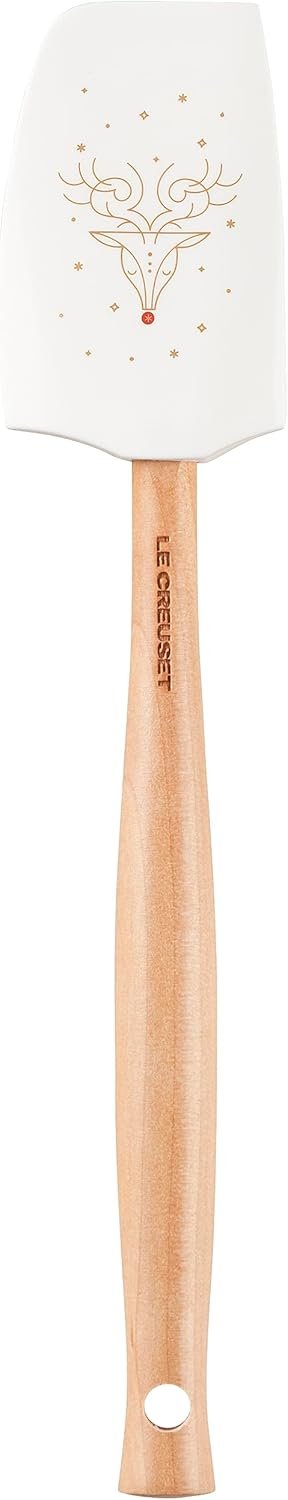 Le Creuset Noël Collection Rudolph Silicone Spatula, Medium, White - Image 2