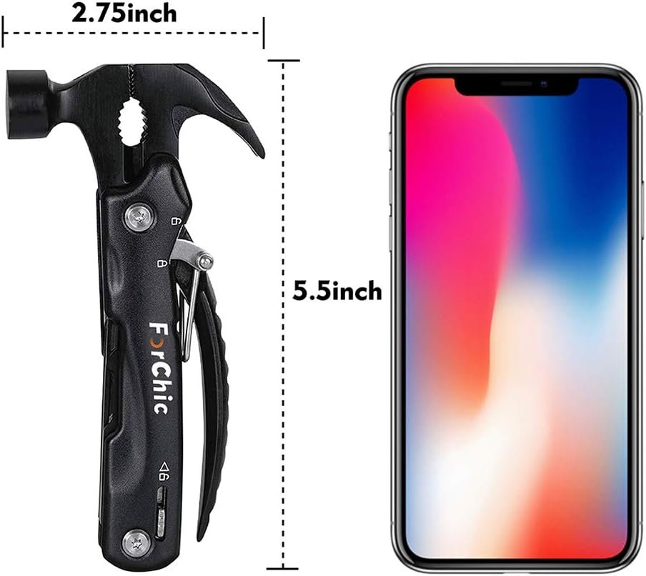 12 in 1 Hammer Multitool, Stocking Stuffers for Adults, Mens Gifts for Christmas, White Elephant Gifts for Adults, Christmas Gifts for Men, Dad, Him, Grandpa, Husband, Boyfriend - Image 5