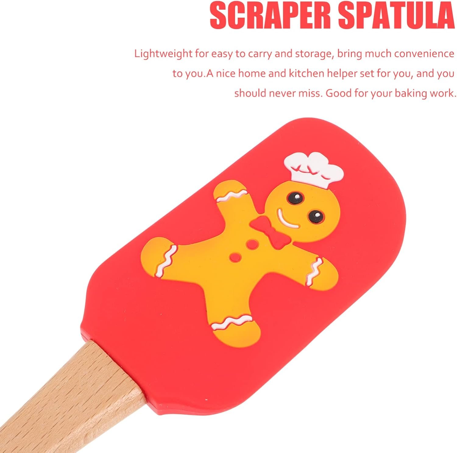 Christmas Cake Spatula Food Grade Spatula Handle Santa Claus Pattern Baking Cooking Mixing Xmas Kitchen Decor - Image 8