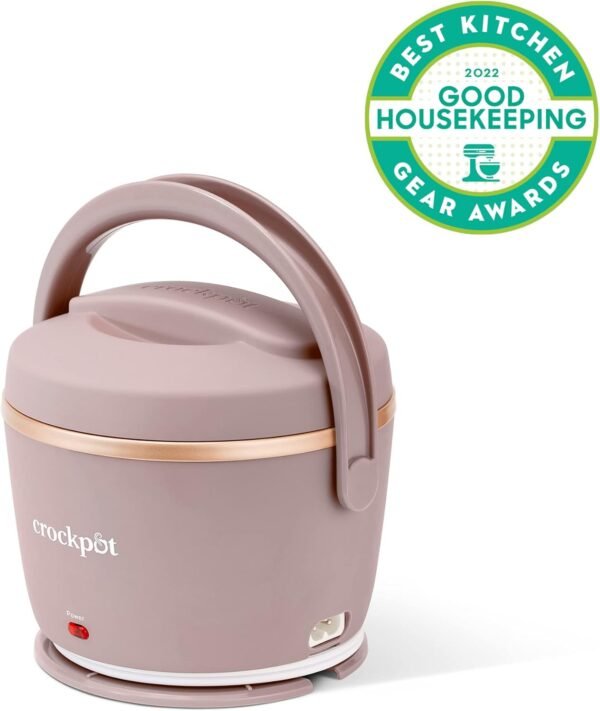 Crock-Pot 20-Ounce Electric Lunch Box, Portable Food Warmer, Blush Pink | Perfect for Travel, Car, On-the-Go | Spill-Free, Dishwasher-Safe - Image 8