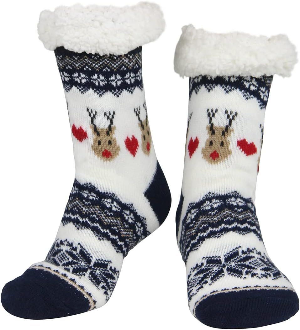 Slipper Socks for Women with Gripper - Winter Non Slip Thick Fuzzy Socks - Warm Cozy Christmas Gift - Image 2