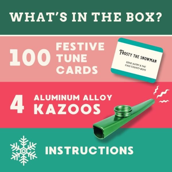 Ridley's Kazoo That Festive Tune | Holiday Game for The Family | No Musical Talent Required | Includes 4 Kazoos and 100 Festive Songs - Image 5