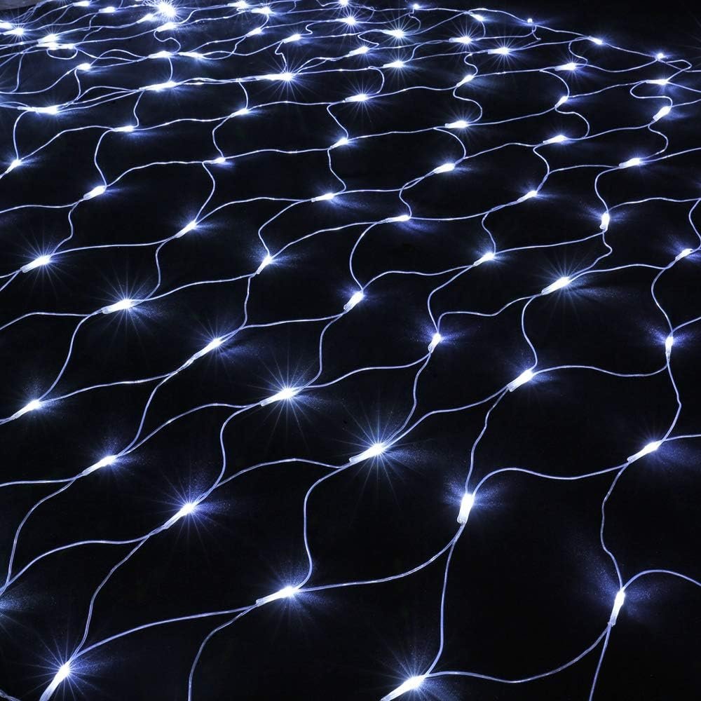 Joomer 12ft x 5ft 360 LED Christmas Net Lights,8 Modes Bush Mesh Lights Connectable, Timer, Waterproof for Christmas Trees, Bushes, Garden, Outdoor Decorations (Clear Wire, White) - Image 7