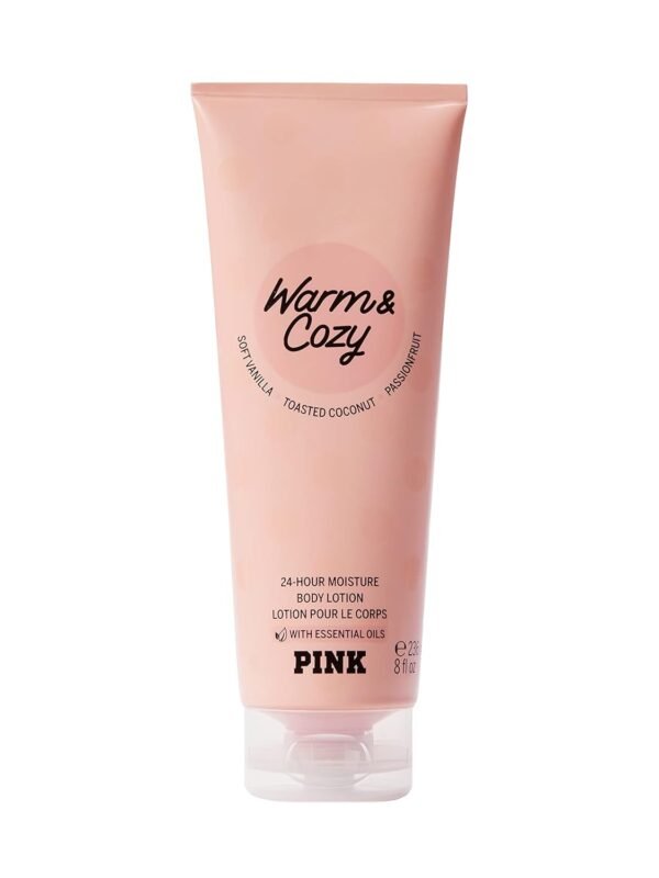 Victoria's Secret PINK Warm & Cozy Fragrance Lotion, Notes of Vanilla, Coconut & Passionfruit, Scented Body Lotion for Women (8 oz) - Image 2
