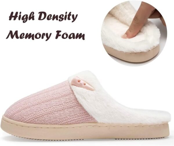NineCiFun Women's Slip on Fuzzy House Slippers Memory Foam Slippers Scuff Outdoor Indoor Warm Plush Bedroom Shoes with Faux Fur Lining - Image 5