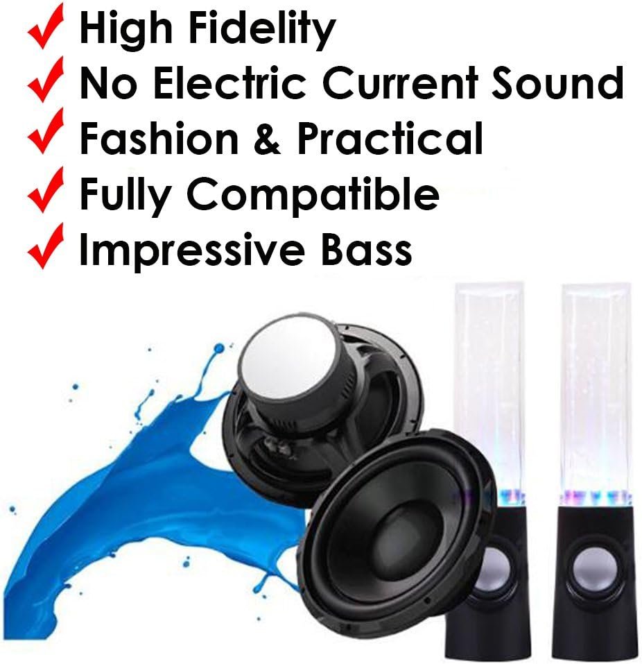 Aolyty Colorful LED Water Speaker with Dancing Fountain Light Show Sound for PC, MP3 Player, Laptops, Smartphone Black - Image 3