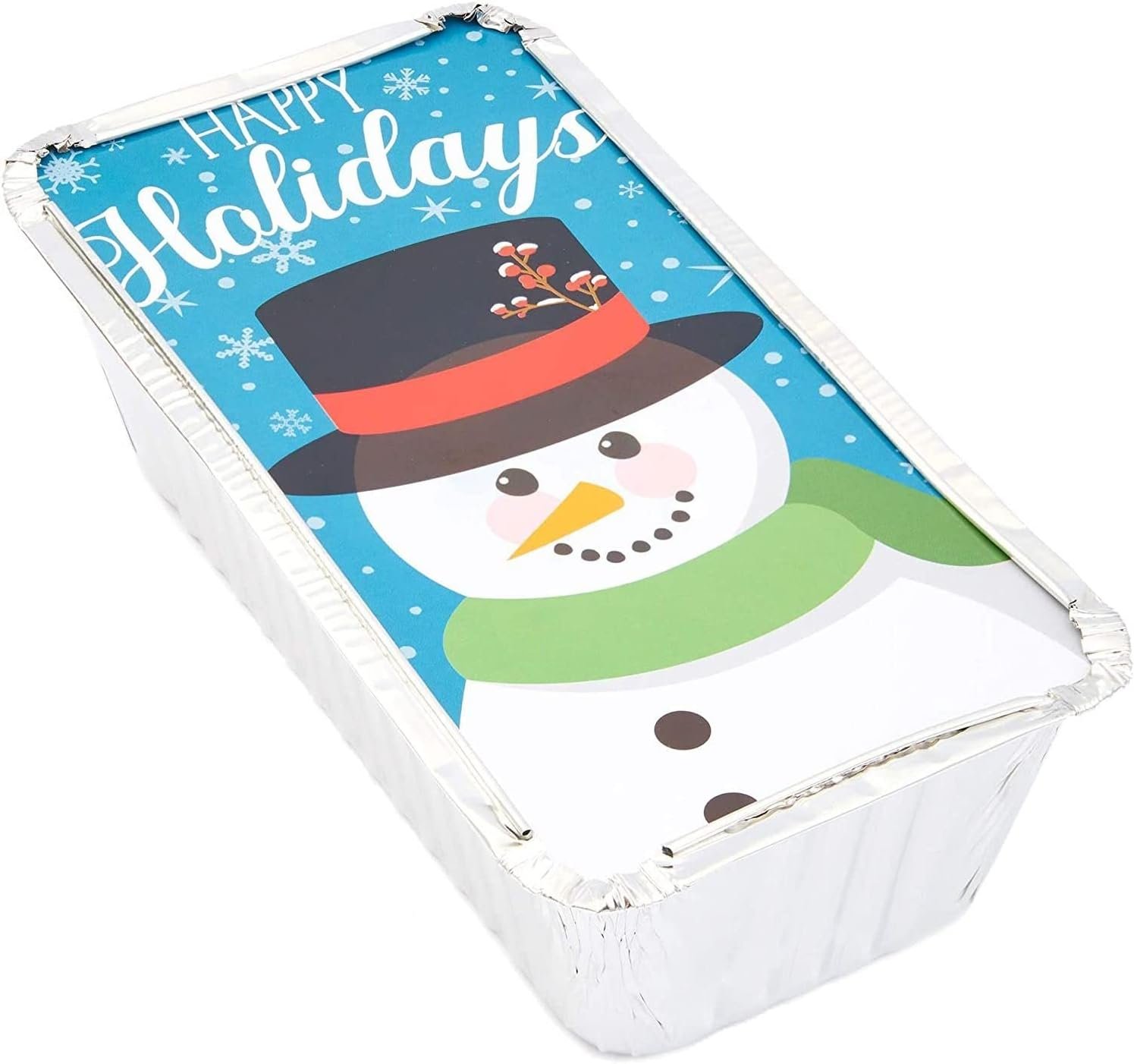 BLUE PANDA 50 Pack Christmas Aluminum Foil Loaf Pans with Holiday Paper Lids, 22 oz Baking Tins (8.5 x 2.5 x 4.5 In) - Image 7