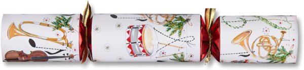 Olde English Crackers Fanfare Christmas Party Favors - Set of 8 Music Favors containing Toy Horns & Sheet Music for Playing Your own Holiday Music, Red, White - Image 4