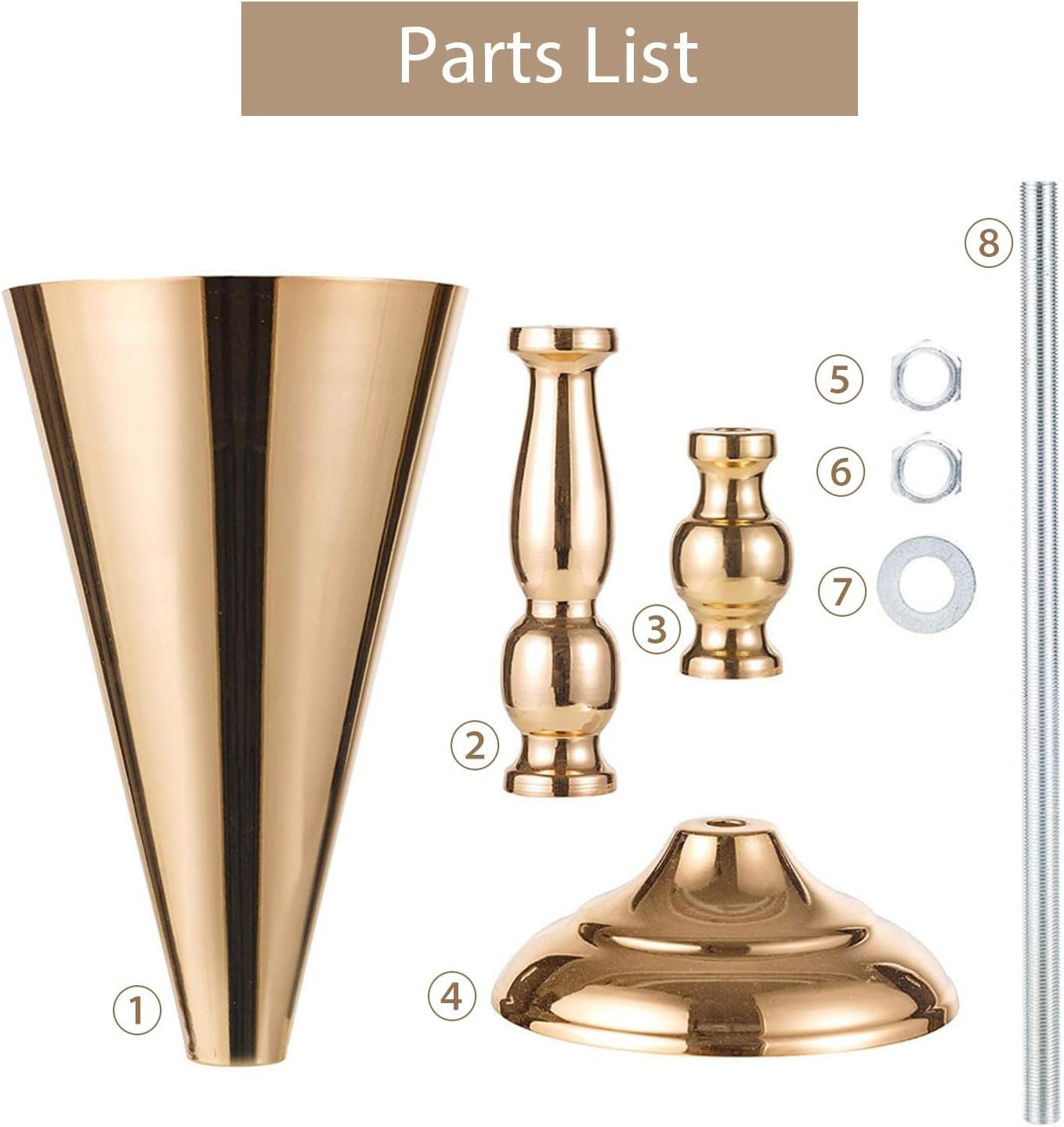 Sziqiqi Trumpet Floral Centerpiece Riser Stand for Wedding Reception Centerpieces Party Event Anniversary Birthday Decoration Flower Arrangement Pack of 2, Rose Gold 16.5in - Image 8