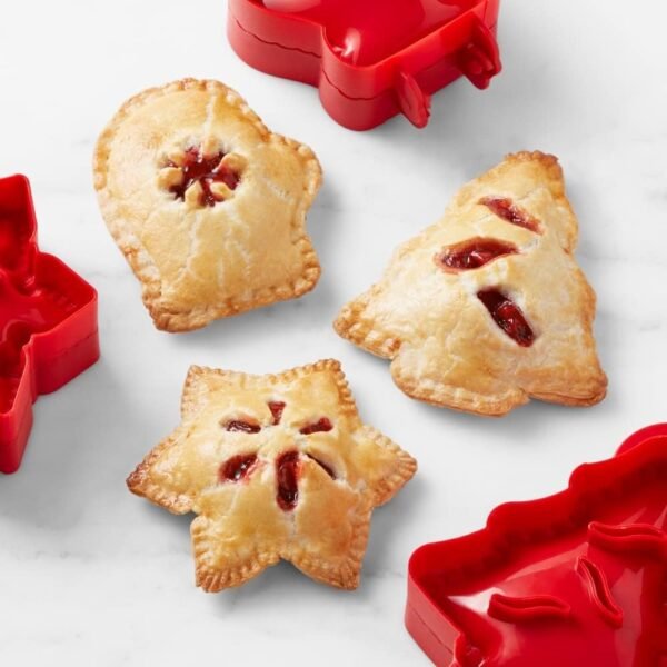Jxueych Mini Pie Maker for Christmas Party Baking Supplies, Snowflake, Mitt and Christmas Tree Shapes 3-Piece, Dough Presser Pocket Pie Mold Set, Hand Pie Molds - Image 3
