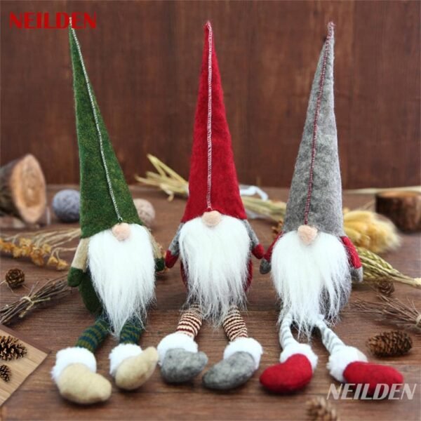 3pcs New Christmas Decoration Long Legs Rudolph Doll Christmas Children Gift Hotel mall Window Decoration - Image 4