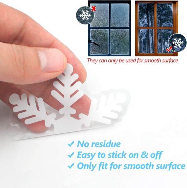 LUDILO 135Pcs Christmas Window Clings Snowflakes Window Decals Static Window Stickers for Christmas Decorations Window Décor Ornaments Xmas Party Supplies Thanksgiving Party Décor - Image 6
