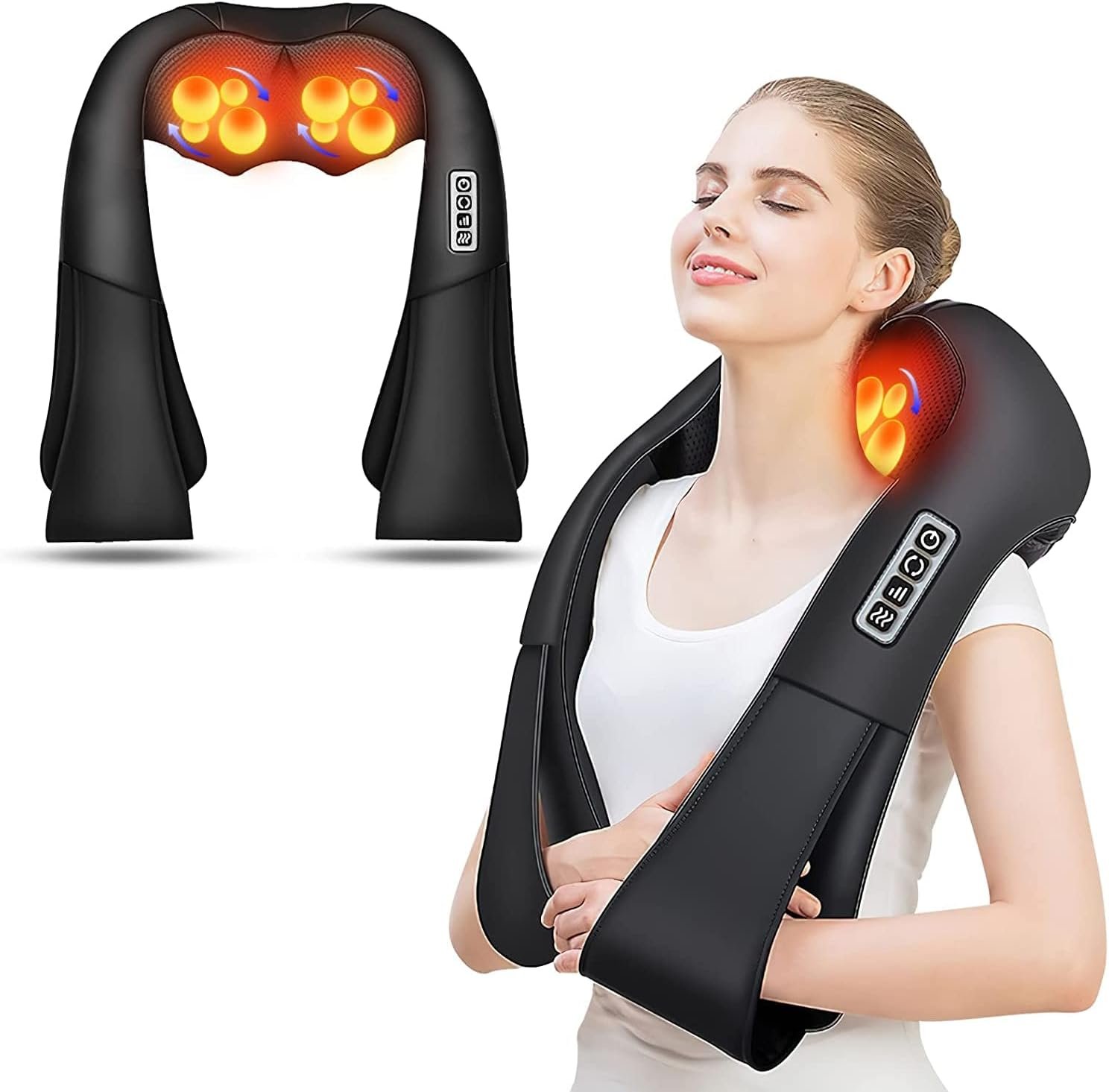 AERLANG Shiatsu Back and Neck Massager, Back Massager Deep Tissue Kneading Massager Neck and Shoulder Massager with Heat, Electric 4D Massage Pillow Fathers Day Dad Gifts from Daughter(NOT Cordless) - Image 2