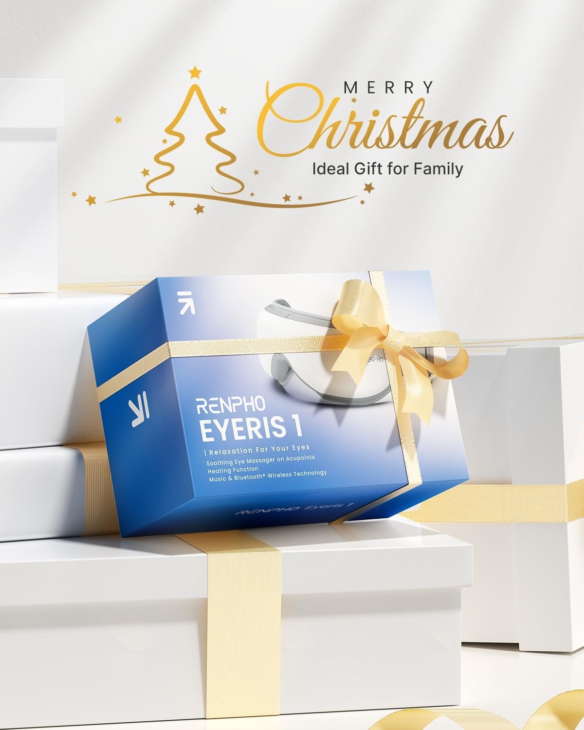 RENPHO Christmas Gifts, Eyeris 1 Eye Massager with Heat, Birthday Gifts for Women, FSA HSA Eye Care Gifts for Mom, Sleep Eye Mask for Relax Eye, Reduce Eye Strain - Image 3