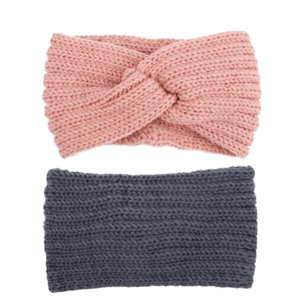 AOPRIE Knit Wide Headband for Winter 5 Pieces Women Ear Warmers Truban Headbands Thick headbands for Women Girls, Black Gray White Pink Brown - Image 5