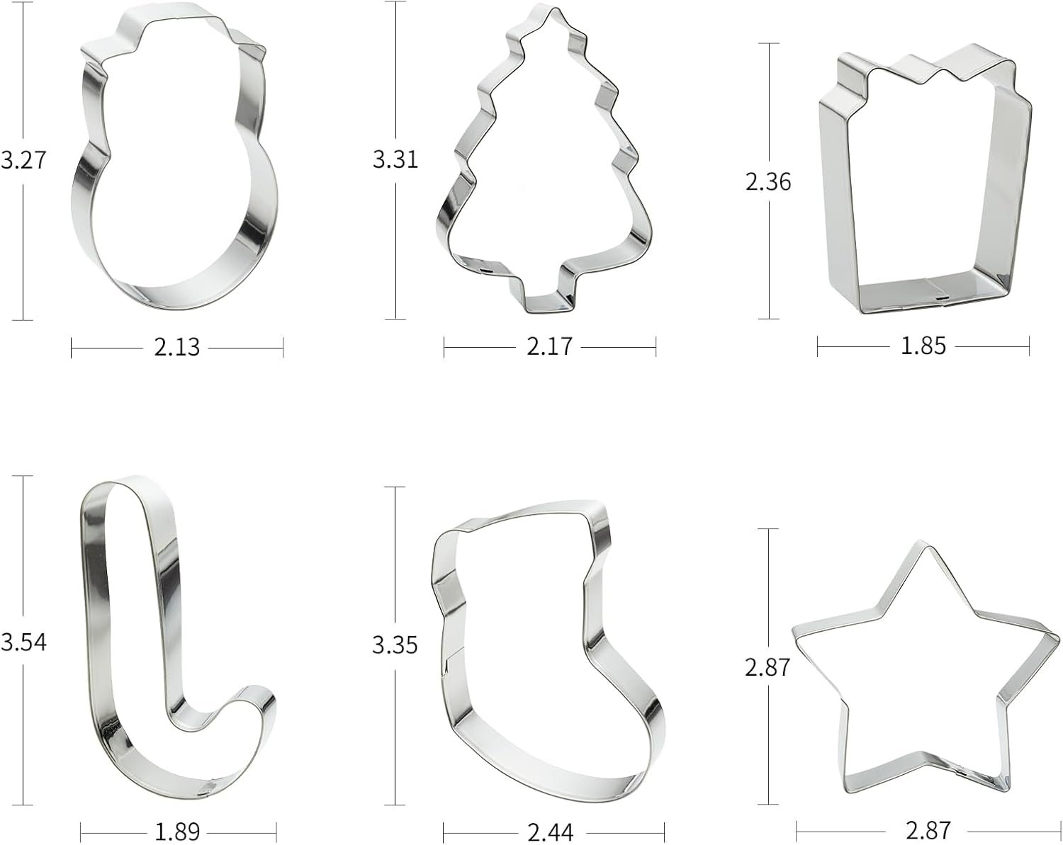 Christmas Cookie Cutter Set-12Pcs Stainless Steel Cookie Molds-Snowman,Christmas Tree,Gingerbread Man,Candy Cane,Snowflake & More Shapes For Baking - Image 4