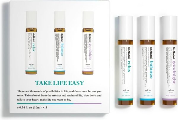 Benatu Essential Oils Set (Relax, Goodnight, Balance), Natural Aromatherapy Roll On Blends for Massage, Body Skin Care, Home - Relaxation Fragrance Roller Gift for Women and Men - Image 6