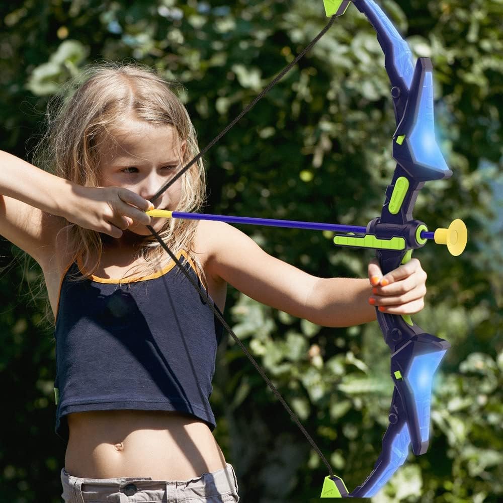 2 Pack Bow and Arrow Set for Kids, Light Up Archery Set with 14 Suction Cup Arrows, Archery Targets Outdoor Games for Kids Ages 4-8 8-12, Birthday Gifts Toys for 5 6 7 8 9 10 11 12 Year Old Boys Girls - Image 3