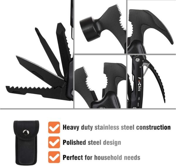12 in 1 Hammer Multitool, Stocking Stuffers for Adults, Mens Gifts for Christmas, White Elephant Gifts for Adults, Christmas Gifts for Men, Dad, Him, Grandpa, Husband, Boyfriend - Image 4