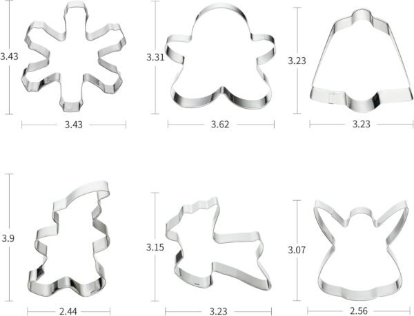 Christmas Cookie Cutter Set-12Pcs Stainless Steel Cookie Molds-Snowman,Christmas Tree,Gingerbread Man,Candy Cane,Snowflake & More Shapes For Baking - Image 3