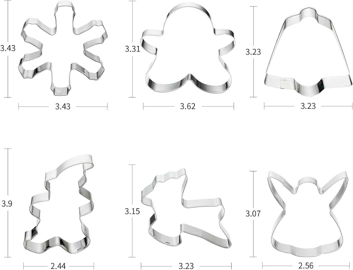 Christmas Cookie Cutter Set-12Pcs Stainless Steel Cookie Molds-Snowman,Christmas Tree,Gingerbread Man,Candy Cane,Snowflake & More Shapes For Baking - Image 3