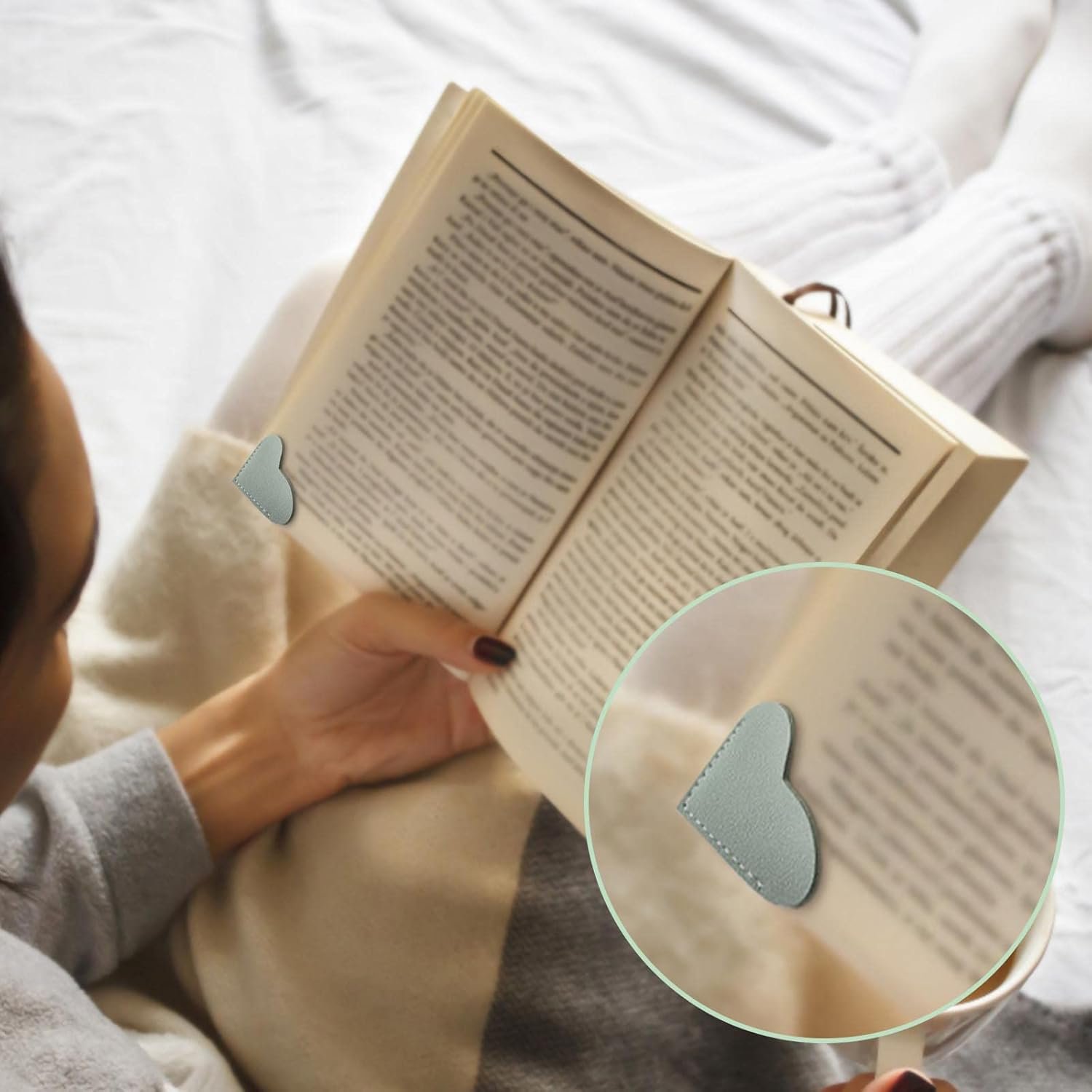 Leather Heart Bookmarks, Wayzton Corner Page Book Accessories for Women, Kids, Cute Handmade Reading Gifts - Image 6