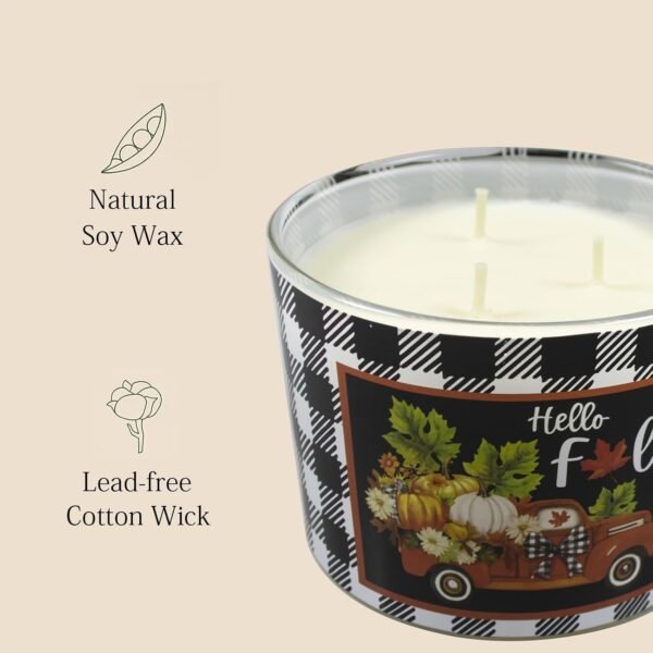 Fall Candles, Fall Decorations for Home - Fall Gifts for Women, Natural Soy Wax Sea Salt Caramel Scented Candles(12.7oz) - Image 3