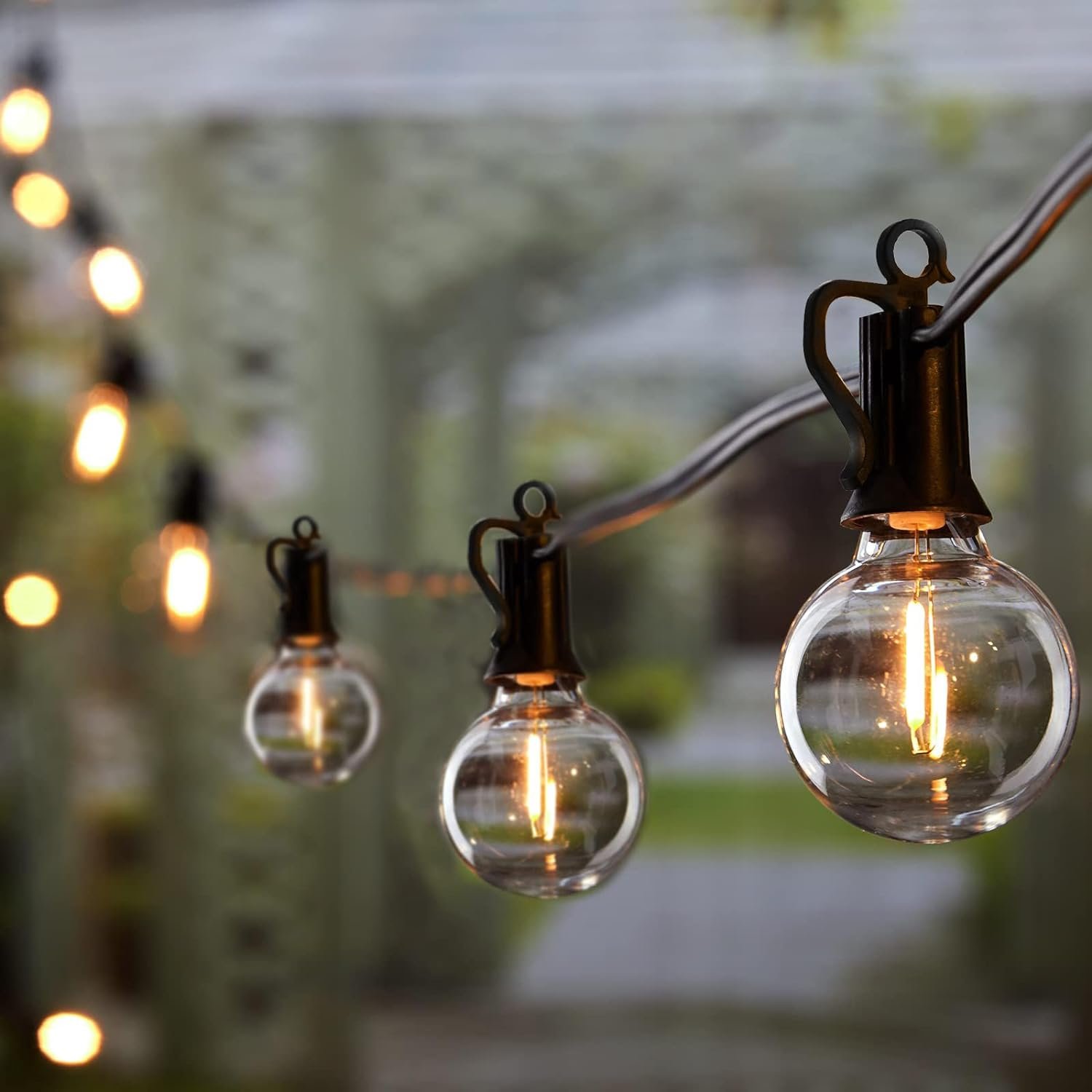 Brightown Outdoor String Lights - Connectable Dimmable LED Patio String Lights with G40 Globe Plastic Bulbs, All Weatherproof Hanging Lights for Outside Backyard Porch (50 ft - 25 LED Bulbs) - Image 2