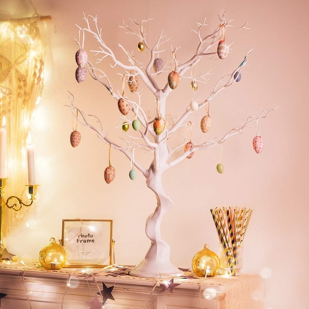 Sziqiqi White Artificial Tree Centerpiece for Weddings, Parties, Christmas - 1 Trunk + 10 Branches, Easy Assembly - Image 3