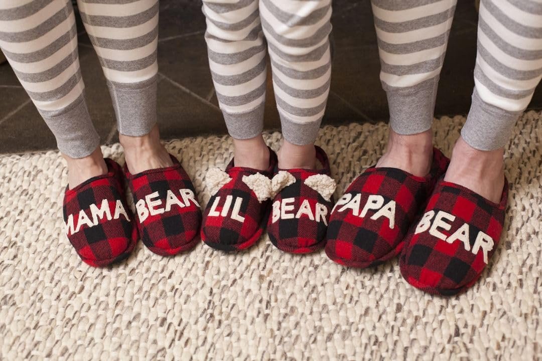 Dearfoams Women’s Christmas Gifts for Mom Cute Matching Family Pajama Mama Bear Slipper - Image 4