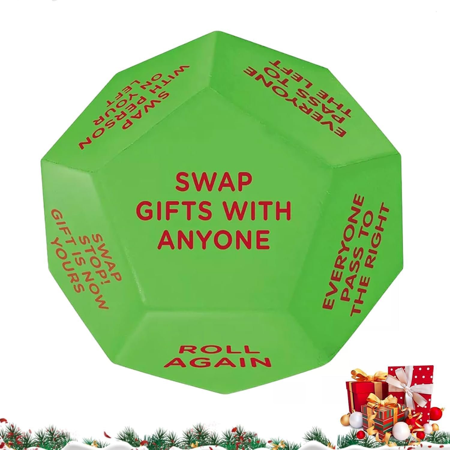 Santa Swap Gift Exchange Dice, 2025 New Santa Swap Gift Exchange Dice, Exchange Dice Game, Christmas Party Gift Exchange Dice Game, 12 Different Sides, Christmas Group Party Game (3 * 3 * 3in) - Image 2