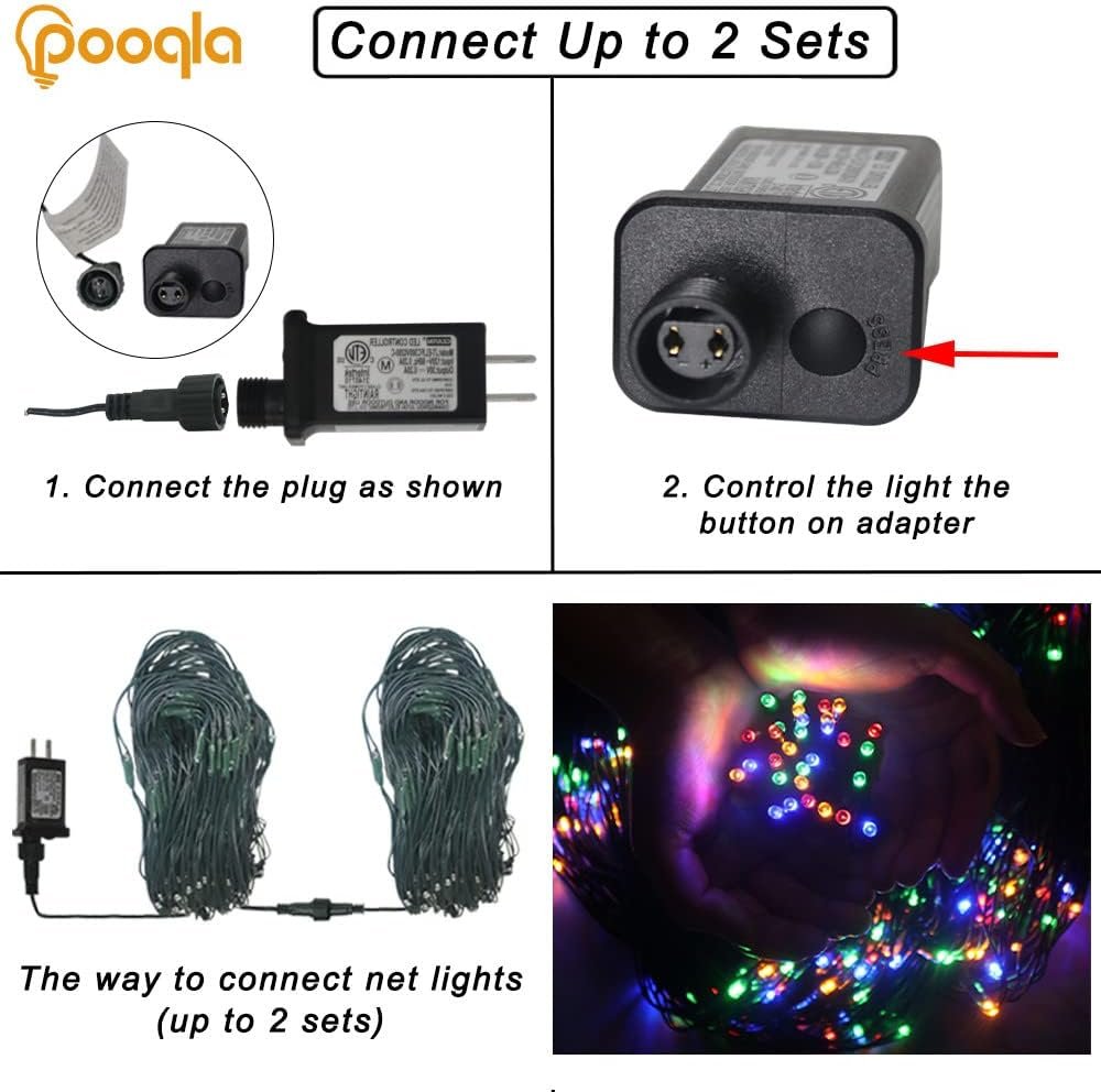 21ft x 5ft 360 LED Colorful Christmas Net Lights, 8 Modes Connectable Outdoor String Lights for Yard, Garden, Party Decor - Image 5