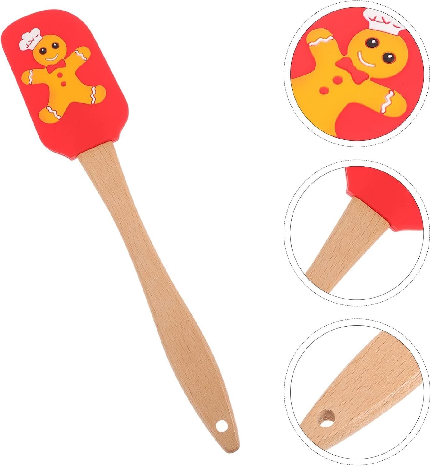 Christmas Cake Spatula Food Grade Spatula Handle Santa Claus Pattern Baking Cooking Mixing Xmas Kitchen Decor - Image 7