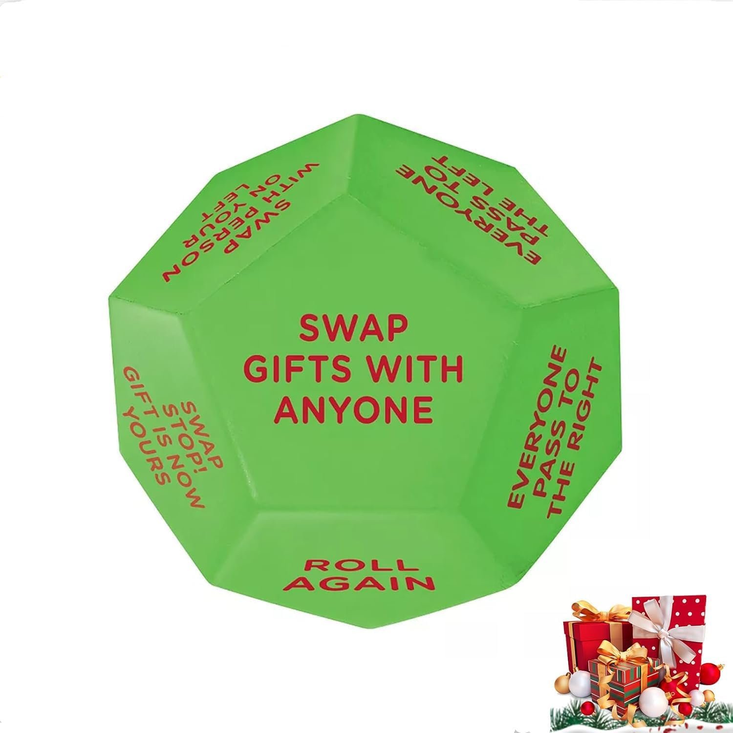 1PCS Santa Swap Gift Exchange Dice,2025 New Christmas Exchange Dice Game,Santa Swap Gift Exchange Oversized Die, 12 Different Sides 3 * 3 * 3in Dice Game for Family Friends Party Decoration Supplies - Image 2