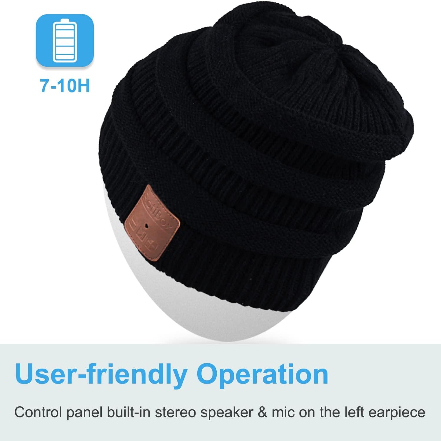 Rotibox Washable Bluetooth Beanie Hat with Wireless Stereo Over Ear Headphones Headsets Earphone Speaker Hands Free - Image 5