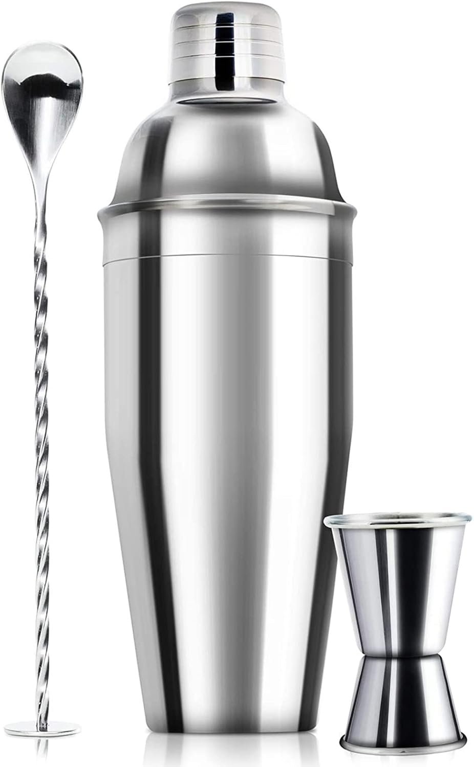 24oz Cocktail Shaker Bar Set - Professional Margarita Mixer Drink Shaker and Measuring Jigger & Mixing Spoon Set - Professional Stainless Steel Bar Tools Built-in Bartender Strainer for Martini Kit - Image 2