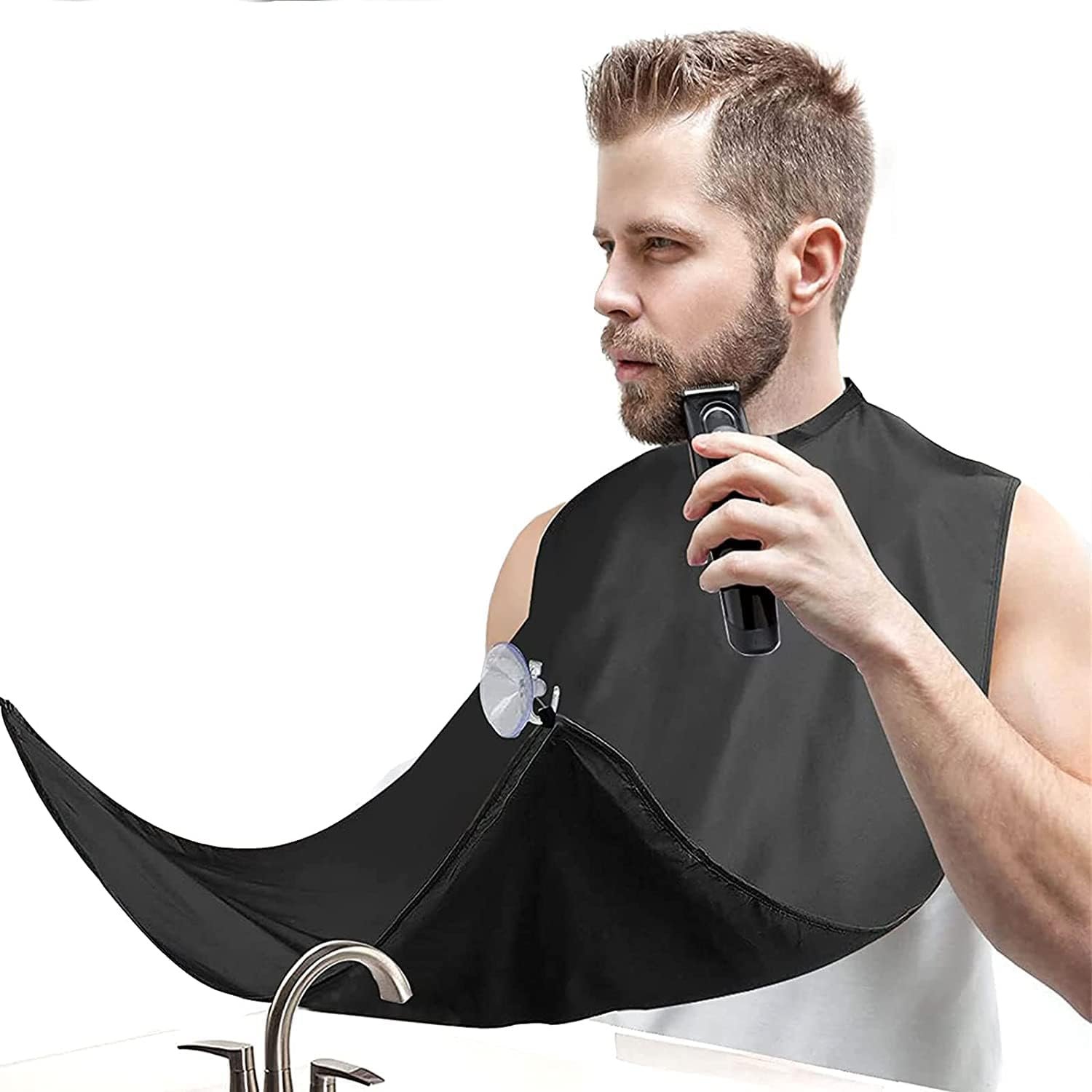 Beard Bib Beard Apron Gifts for Men Dad Fathers Day Anniversary Valentines Day Mens Stocking Stuffers Christmas Gifts for Him Boyfriend Husband From Wife Daughter Beard Trimming Catcher Bib - Image 2