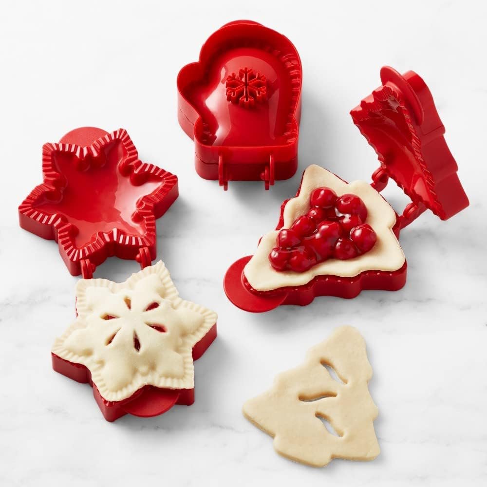 Jxueych Mini Pie Maker for Christmas Party Baking Supplies, Snowflake, Mitt and Christmas Tree Shapes 3-Piece, Dough Presser Pocket Pie Mold Set, Hand Pie Molds - Image 2