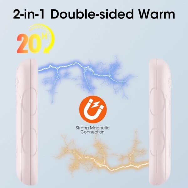 Rechargeable Hand Warmers 2 Pack, WXX 2 in 1 Electric Hand Warmer, 6000mAh Portable Pocket Warmers Dual-Sided Safe Heating, Electronic Winter Gifts for Men Women Kids, Golf, Outdoors, Fishing - Image 4